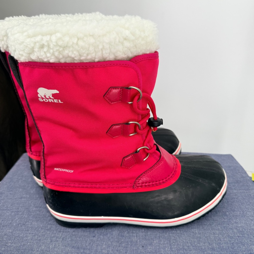Sorel Yoot Pac Waterproof Winter Snow Boot Wmn 8.5 Youth 7 Rose Black NY1962-600 - Picture 5 of 9